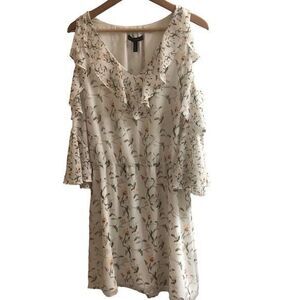 NEW! White House Black Market Cold Shoulder Floral Mini Dress Size 10‎